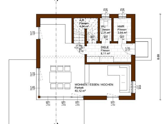 Blockhaus Charme 112 von Rubner Haus Schlüsselfertig ab 270000€, Satteldach-Klassiker Grundriss 1