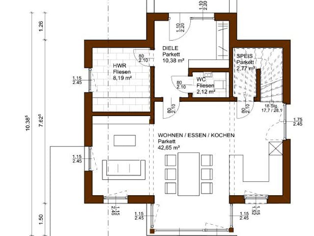 Blockhaus Charme 117 von Rubner Haus AT Schlüsselfertig ab 310000€, Stadtvilla Grundriss 1
