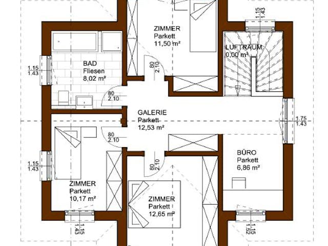 Blockhaus Charme 117 von Rubner Haus AT Schlüsselfertig ab 310000€, Stadtvilla Grundriss 2