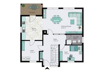 Fertighaus Chemnitz von STREIF Haus, Satteldach-Klassiker Grundriss 1