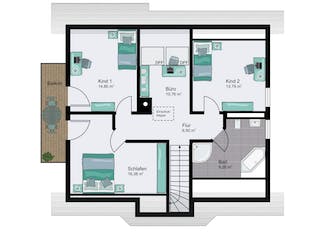Fertighaus Chemnitz von STREIF Haus, Satteldach-Klassiker Grundriss 2