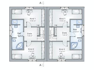 Fertighaus Chiemsee von Ludwig Andrä Holzbau Schlüsselfertig ab 263340€, Satteldach-Klassiker Grundriss 2