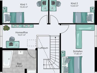Fertighaus Hamburg von STREIF Haus, Stadtvilla Grundriss 2