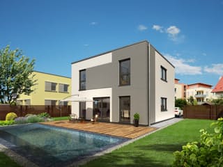 Fertighaus City 10.580 x 8.080 Flachdach von STREIF Haus, Cubushaus Außenansicht 1