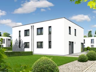 Massivhaus DH City 136 von Town & Country Haus Deutschland Schlüsselfertig ab 195290€, Cubushaus Außenansicht 3