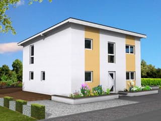 Fertighaus City 136 PD von DIG-Haus Vertriebs Schlüsselfertig ab 261000€, Pultdachhaus Außenansicht 1