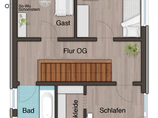 Massivhaus City 136 - Stadtvilla von Town & Country Haus Deutschland, Cubushaus Grundriss 2