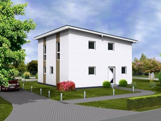 Fertighaus City 138 PD von DIG-Haus Vertriebs Schlüsselfertig ab 239000€, Satteldach-Klassiker Außenansicht 1