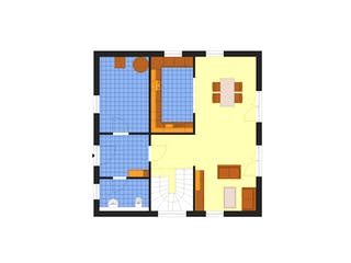 Fertighaus City 138 PD von DIG-Haus Vertriebs Schlüsselfertig ab 239000€, Satteldach-Klassiker Grundriss 1