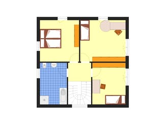 Fertighaus City 138 PD von DIG-Haus Vertriebs Schlüsselfertig ab 239000€, Satteldach-Klassiker Grundriss 2