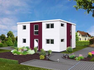 Fertighaus City 152 FD von DIG-Haus Vertriebs Schlüsselfertig ab 277500€, Cubushaus Außenansicht 1
