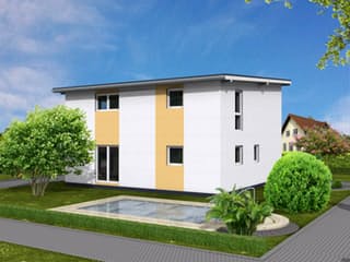 Fertighaus City 152 PD von DIG-Haus Vertriebs Schlüsselfertig ab 255000€, Satteldach-Klassiker Außenansicht 1