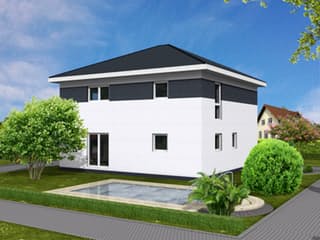 Fertighaus City 152 WD von DIG-Haus Vertriebs Schlüsselfertig ab 249000€, Stadtvilla Außenansicht 2