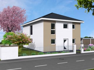 Fertighaus City 156 WD von DIG-Haus Vertriebs Schlüsselfertig ab 279500€, Stadtvilla Außenansicht 1