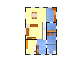 Fertighaus City 169 FD von DIG-Haus Vertriebs Schlüsselfertig ab 309500€, Cubushaus Grundriss 1