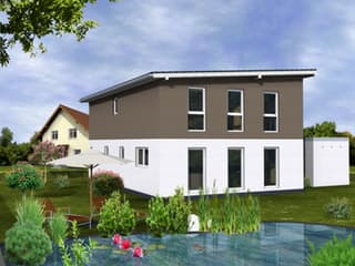 Fertighaus City 169 PD von DIG-Haus Vertriebs Schlüsselfertig ab 275500€, Satteldach-Klassiker Außenansicht 1