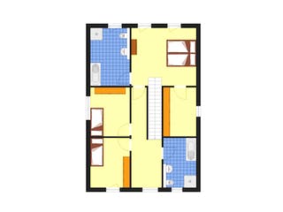 Fertighaus City 169 PD von DIG-Haus Vertriebs Schlüsselfertig ab 275500€, Satteldach-Klassiker Grundriss 2