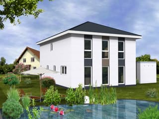 Fertighaus City 169 WD von DIG-Haus Vertriebs Schlüsselfertig ab 267500€, Stadtvilla Außenansicht 2