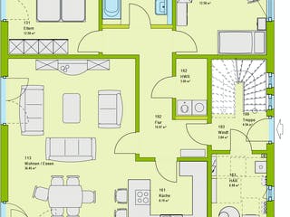 Fertighaus City 5 von massa haus Ausbauhaus ab 108999€, Stadtvilla Grundriss 1