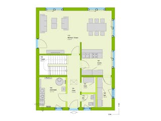Fertighaus City 6 von massa haus Ausbauhaus ab 132999€, Stadtvilla Grundriss 1