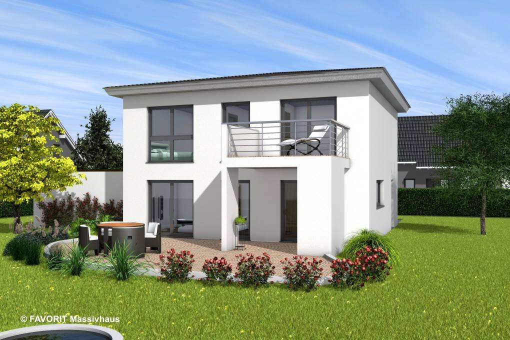 Massivhaus Citylife 143 von Favorit Massivhaus Schlüsselfertig ab 382970€, Stadtvilla Außenansicht 1