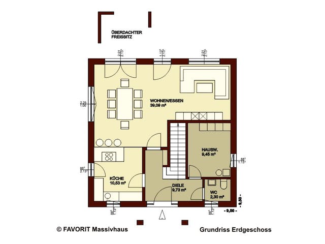 Massivhaus Citylife 143 von Favorit Massivhaus Schlüsselfertig ab 382970€, Stadtvilla Grundriss 1