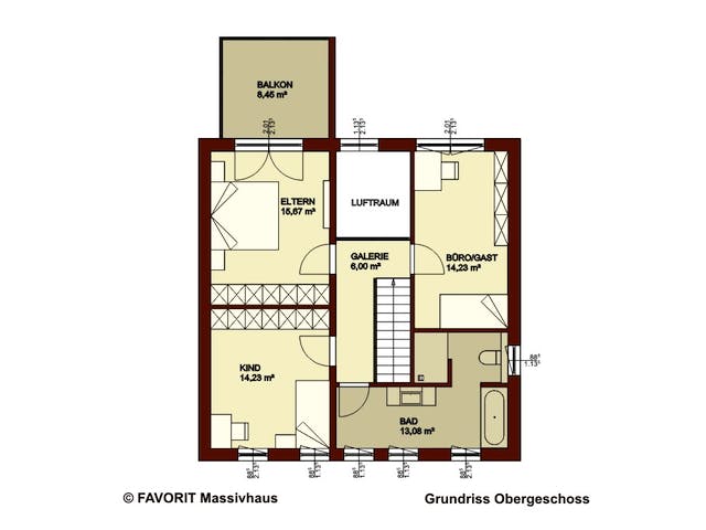 Massivhaus Citylife 143 von Favorit Massivhaus Schlüsselfertig ab 382970€, Stadtvilla Grundriss 2
