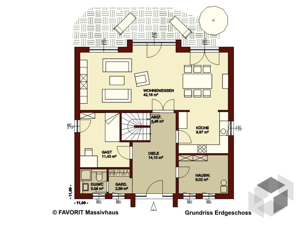 Citylife 178 von Favorit Massivhaus Grundriss