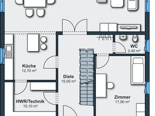 Fertighaus CityLife 600 von WeberHaus Schlüsselfertig ab 332326€, Stadtvilla Grundriss 1