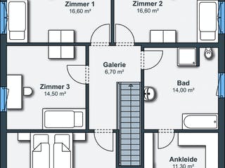 Fertighaus CityLife 600 von WeberHaus Schlüsselfertig ab 332326€, Stadtvilla Grundriss 2
