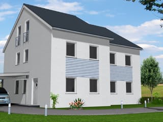 Fertighaus Clara 135 - DHH von Klaus Kowalski Immobilien Schlüsselfertig ab 182303€, Satteldach-Klassiker Außenansicht 1