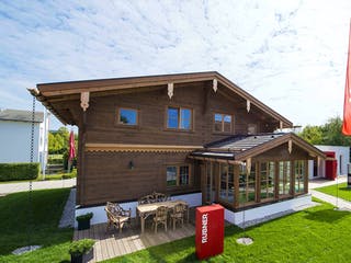 Blockhaus Clara (Hidden) von Rubner Haus Schlüsselfertig ab 330000€, Blockhaus Außenansicht 1