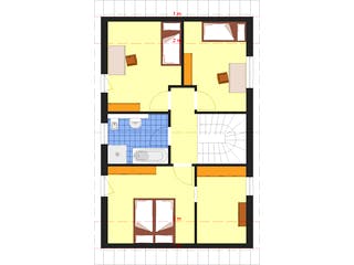 Fertighaus Classic 117 von DIG-Haus Vertriebs Schlüsselfertig ab 220500€, Satteldach-Klassiker Grundriss 1