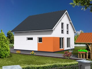 Fertighaus Classic 129 von DIG-Haus Vertriebs Schlüsselfertig ab 227500€, Satteldach-Klassiker Außenansicht 1