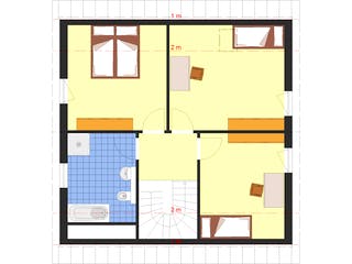 Fertighaus Classic 129 von DIG-Haus Vertriebs Schlüsselfertig ab 227500€, Satteldach-Klassiker Grundriss 1