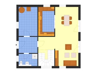 Fertighaus Classic 129 von DIG-Haus Vertriebs Schlüsselfertig ab 227500€, Satteldach-Klassiker Grundriss 2