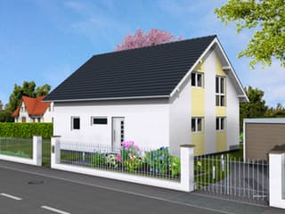 Fertighaus Classic 138 von DIG-Haus Vertriebs Schlüsselfertig ab 229500€, Satteldach-Klassiker Außenansicht 1