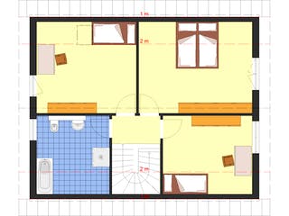 Fertighaus Classic 138 von DIG-Haus Vertriebs Schlüsselfertig ab 229500€, Satteldach-Klassiker Grundriss 1