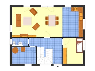 Fertighaus Classic 138 von DIG-Haus Vertriebs Schlüsselfertig ab 229500€, Satteldach-Klassiker Grundriss 2