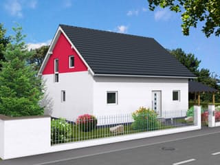 Fertighaus Classic 142 von DIG-Haus Vertriebs Schlüsselfertig ab 234500€, Satteldach-Klassiker Außenansicht 1