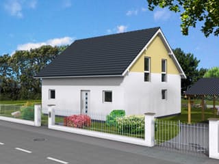 Fertighaus Classic 142 von DIG-Haus Vertriebs Schlüsselfertig ab 234500€, Satteldach-Klassiker Außenansicht 2