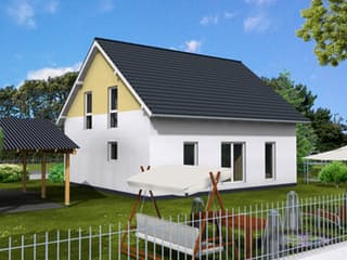 Fertighaus Classic 142 von DIG-Haus Vertriebs Schlüsselfertig ab 234500€, Satteldach-Klassiker Außenansicht 3