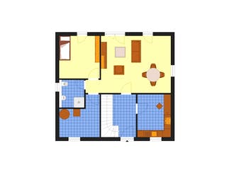 Fertighaus Classic 142 von DIG-Haus Vertriebs Schlüsselfertig ab 234500€, Satteldach-Klassiker Grundriss 2