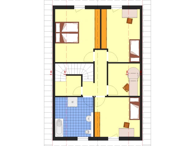 Fertighaus Classic 156 von DIG-Haus Vertriebs Schlüsselfertig ab 245000€, Satteldach-Klassiker Grundriss 1