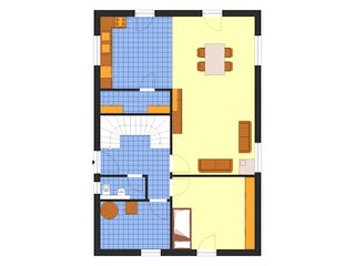 Fertighaus Classic 156 von DIG-Haus Vertriebs Schlüsselfertig ab 245000€, Satteldach-Klassiker Grundriss 2