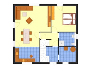 Fertighaus Classic 160 von DIG-Haus Vertriebs Schlüsselfertig ab 273000€, Satteldach-Klassiker Grundriss 2