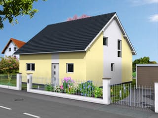Fertighaus Classic 161 von DIG-Haus Vertriebs Schlüsselfertig ab 243500€, Satteldach-Klassiker Außenansicht 2