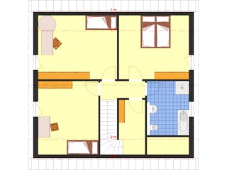 Fertighaus Classic 161 von DIG-Haus Vertriebs Schlüsselfertig ab 243500€, Satteldach-Klassiker Grundriss 1
