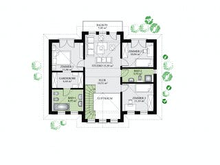 Fertighaus Classic 184 von Danwood - Österreich Schlüsselfertig ab 298300€, Stadtvilla Grundriss 2