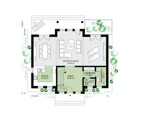 Fertighaus Classic 184 von Danwood - Österreich Schlüsselfertig ab 298300€, Stadtvilla Grundriss 1